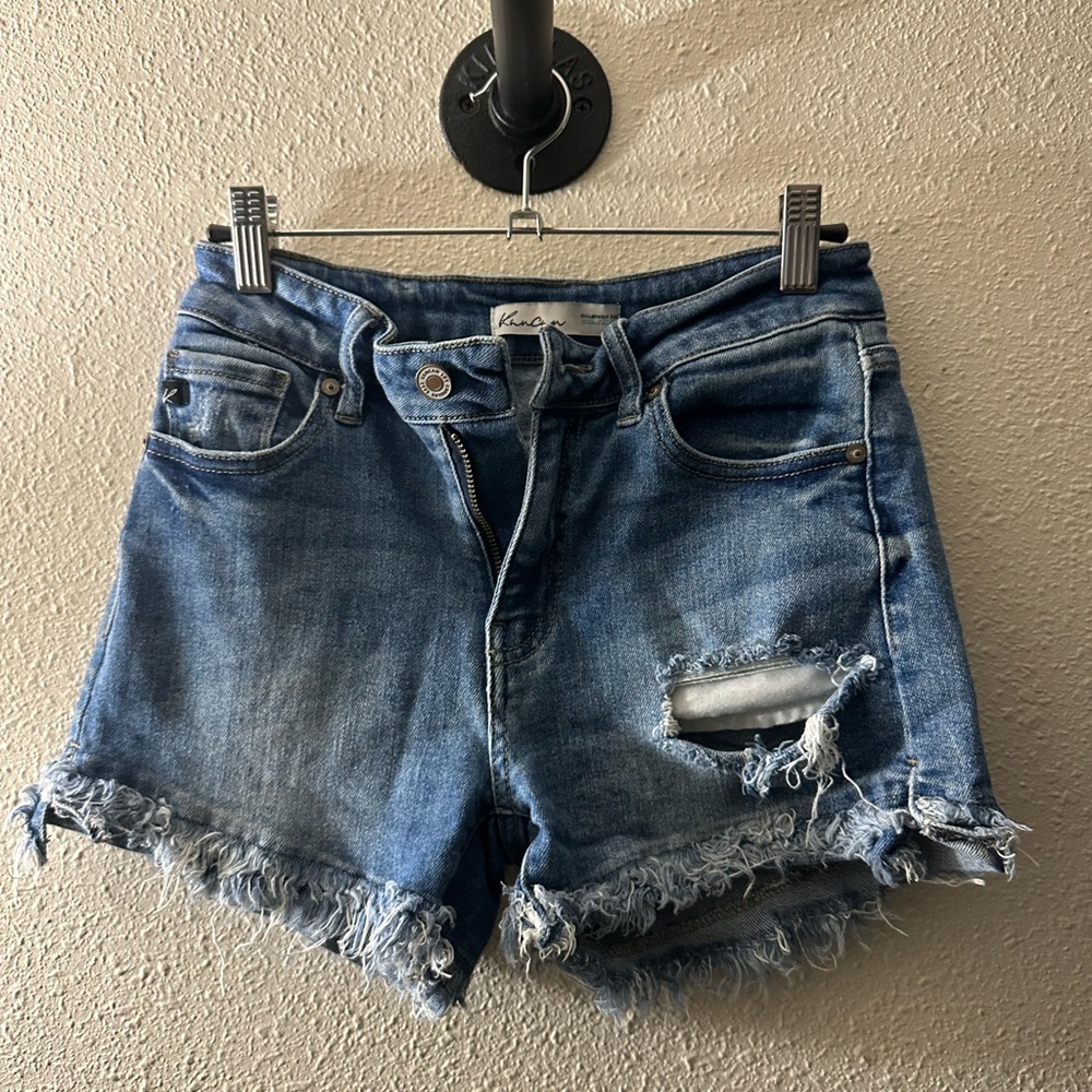 KanCan Blue Distressed Jean Shorts High-Waisted